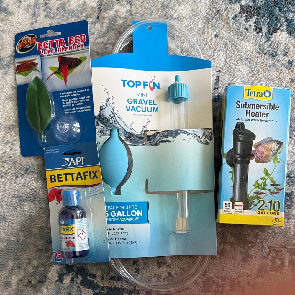 Aquarium Starter Kit with Heater and Vacuum